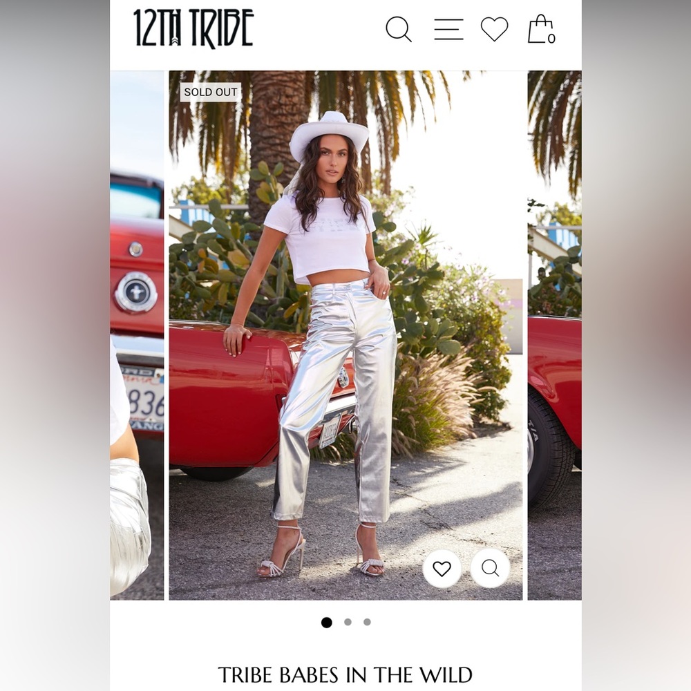 Metallic Silver faux leather pants - 12th Tribe